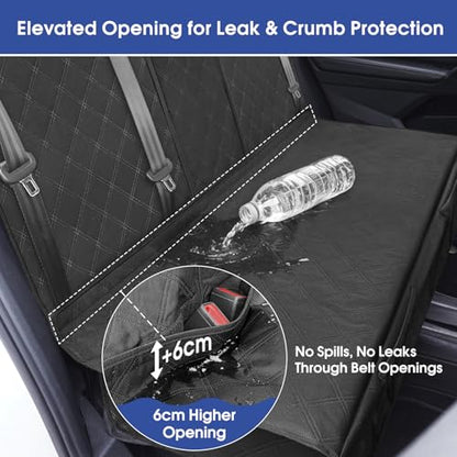 ALLANSING Upgraded 900D Heavy Duty Dog Back Bench Seat Cover, Car Seat Protector, 3 Seatbelts & Armrest Compatible, Waterproof Nonslip Pet Backseat Cover for Dogs & Kids, Fits Most Cars, SUVs, Trucks - size: Medium-54"W