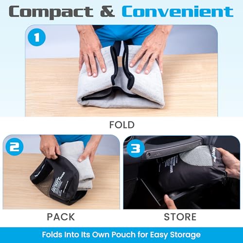HAPPEGEAR Happeseat Waterproof Car Seat Cover & Protector – Universal Fit Car Seat Towel Cover – Non-Slip Backing, Easy Install & Storage, Machine Washable, Fits Front & Back, Silver - color: Silver