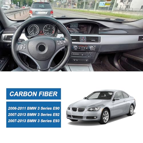 Real Carbon Fiber Dashboard Panel Trim Compatible with BMW BMW 3 Series E90 E92 E93 2006-2013, Car Interior Accessories for 325i, 328i, 330i, 335i - color: Style 3