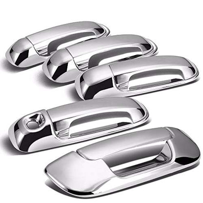 ABS Chrome Door Handle Cover + Tailgate Cover for 02-08 Dodge Ram 1500/04-09 Dodge Ram 2500/03-09 Dodge Ram 3500 4 Door