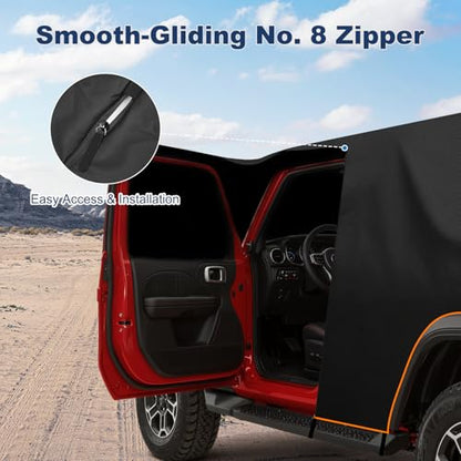 QUNSUNUS Truck Cab Cover for Ford F150 Super Crew All Years,Waterproof F150 Cab Cover with Zipper, Half Truck Cover All Weather with Wind, Sun, UV and Dust Protection - size: For F150 Super Crew Cab