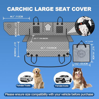 Dog Car Seat Cover for Back Seat - Waterproof Pet Hammock with Embedded Insert Door Protectors (Large for Full-Size Trucks, Large SUvs) - size: Large for Full-Size Trucks, Large SUvs