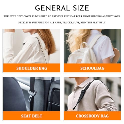 2PCS Bling Seat Belt Covers, Seat Belt Cover Pad, Car Seatbelt Shoulder Pads with Rhinestone, Auto Accessories Comfortable Automotive Neck Shoulder Mat Cushion for Car Truck SUV (Black) - color: Black
