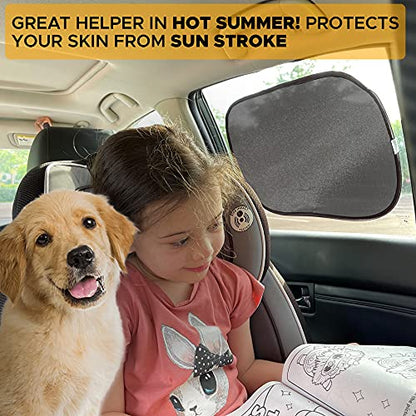 EcoNour Car Side Window Shade for Baby - 2 Pack | Car Window Shade for Sun Glare, Heat and UV Protection | Rear Side Window Sunshade for Privacy Blackout Car Accessories | Medium (20"x12") - size: Medium