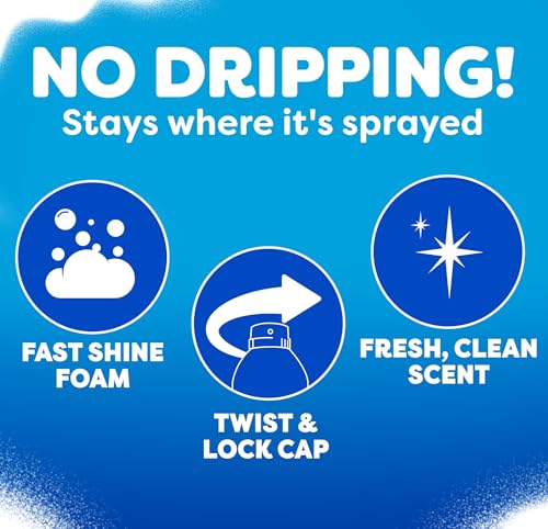 Windex Fast Shine Foam Glass Cleaner, No-Drip Aerosol Cleaning Spray, 19 oz. (Pack of 2) - size: 19 Fl Oz (Pack of 2)