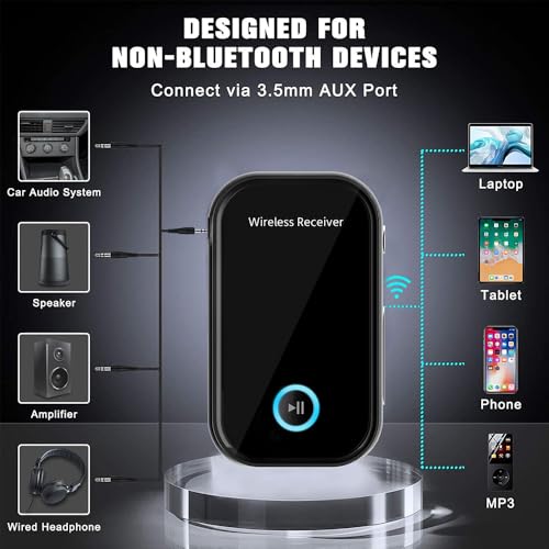 Bluetooth AUX Adapter for Car,3.5mm Wireless Receiver,AUX Bluetooth Car Adapter,Hands-Free Call for Cars, Speakers, Stereo Systems and Headphones