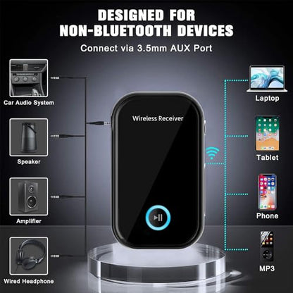 Bluetooth AUX Adapter for Car,3.5mm Wireless Receiver,AUX Bluetooth Car Adapter,Hands-Free Call for Cars, Speakers, Stereo Systems and Headphones