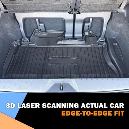 KUST Cargo Liner for Toyota Sienna 2021-2025 (with Spare Tire), Rear Trunk Cargo Mat All Weather Protection TPE Rubber Raised Edge - size: For 2021-2025 Sienna | Trunk Mat