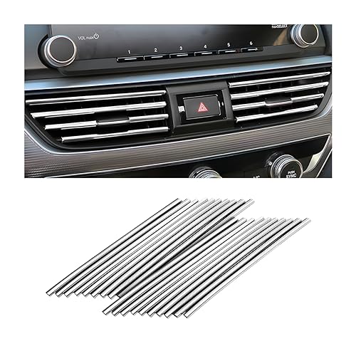 Osilly 20 Pcs Car Air Conditioner Outlet Decoration Strip, Decorative Trim for Auto Air Vent Outlet, Waterproof Automotive Interior Decors for Men Women, Universal for Most Vehicles (Silver) - color: Silver