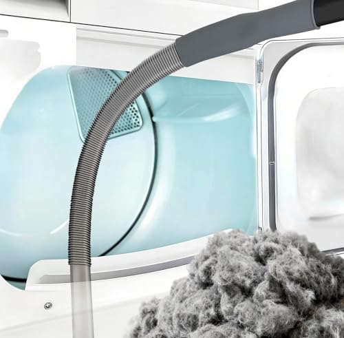 Upgraded Dryer Vent Cleaner: Universal Vacuum Hose Kit Attachment for Lint Removal Fits All Vacuums Cleaner Dryer Cleaning Tools for Clogged Ducts (Grey) - color: Gray