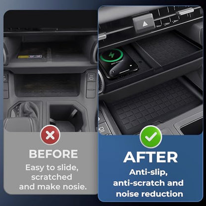 Wireless Charging Protective Mat & Center Console Storage Protective Mat for Toyota RAV4 2026, Interior Accessories Silicone Anti-Slip Console Cover Pad for 2026 RAV 4, Black - style: Fits for Toyota RAV4 2026, D