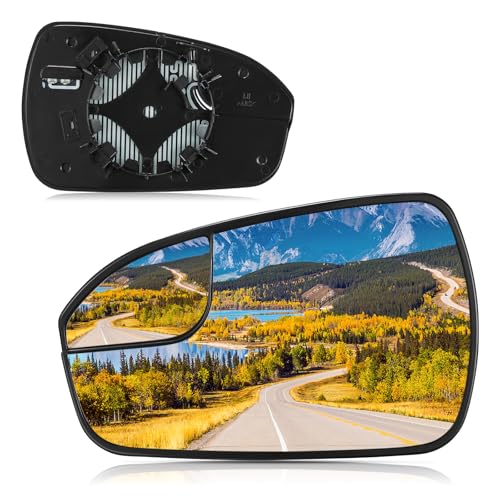 BDFHYK Mirror Glass Compatible with Fusion 2013-2020 Blind Spot Side View Convex Mirror Glass with Rear Holder, Replaces DS7Z17K707F, DS7Z-17K707-F, Heated (Left Side) - size: Left Driver Side, style: 2013-2020 Fusion
