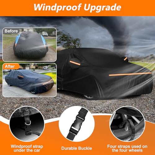 Car Cover for BMW 2 Series /M2/M250i/250i/i/220i 2014-2025, Waterproof 210D Oxford Cloth and Cotton Cover Outdoor Full Car Covers with Zipper Windproof Heavy Duty All Weather Protection - size: for BMW 2 Series 2014-2025