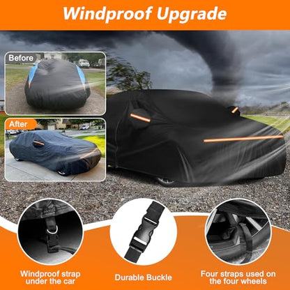 Car Cover for BMW 2 Series /M2/M250i/250i/i/220i 2014-2025, Waterproof 210D Oxford Cloth and Cotton Cover Outdoor Full Car Covers with Zipper Windproof Heavy Duty All Weather Protection - size: for BMW 2 Series 2014-2025