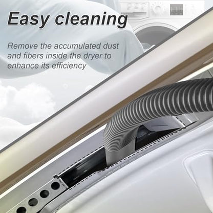 Upgraded Dryer Vent Cleaner Kit: Universal Vacuum Hose Attachment for Lint Removal Fits All Vacuums Cleaner Dryer Cleaning Tools for Clogged Ducts (Grey) - color: Gray