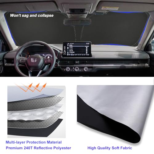 Windshield Sun Shade for Honda CR-V 2012 2013 2014 2015 2016 Front Window Shade Sun Visor Protector Honda CRV Accessories Foldable Sunshade Blocks UV Rays Keeps Your Car Cooler - size: for CR-V 2012-2016