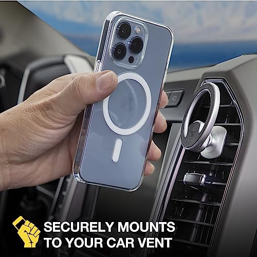 Scosche MagicMount MEMSV Elite2 Magnetic Phone Mount for Car Vent, MagSafe Phone Holder with 360° Adjustable Magnet Head, Cell Phone Stand Compatible with iPhone 16/15/14/13/12 & MagSafe Case, Silver - style: MagSafe Vent