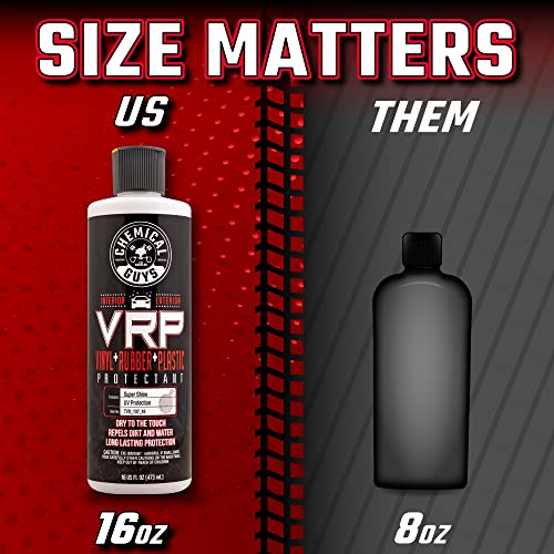Chemical Guys TVD_107_16 VRP Vinyl, Rubber and Plastic Non-Greasy Dry-to-the-Touch Long Lasting Super Shine Dressing for Tires, Trim and More, Safe for Cars, Trucks, SUVs, RVs & More, 16 fl oz - size: 16 oz (Pack of 2)