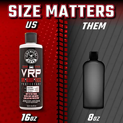 Chemical Guys TVD_107_16 VRP Vinyl, Rubber and Plastic Non-Greasy Dry-to-the-Touch Long Lasting Super Shine Dressing for Tires, Trim and More, Safe for Cars, Trucks, SUVs, RVs & More, 16 fl oz - size: 16 oz (Pack of 2)