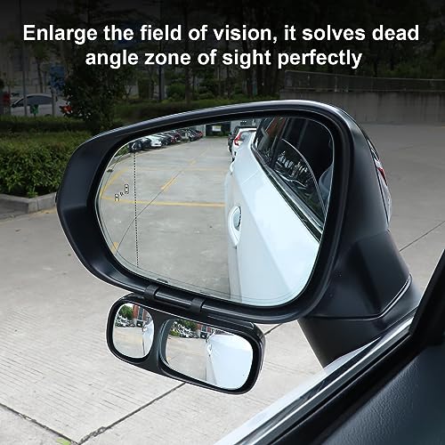 LivTee Blind Spot Mirror, Double Adjustable Mounted Blindspot Mirror HD Glass Wide Angle View, Universal, Left - size: Double-Left