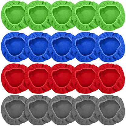 Tallew 20 Pack Windshield Cleaner Microfiber Pads Fit Car Window Cleaning Tool Replaceable Glass Wipes Inside Car Windshield Supplies, Fits 4-6 Inch Tools, 4 Colors