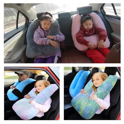 FHSGGP Travel Pillow Car Pillow Kid Car Sleeping The Sleeping Aid for Adults and Kids on Road Trips Kids Travel Pillow Colorful Blue - color: B-colorful Blue