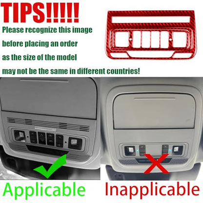 Real Red Carbon Fiber Car Front Row Roof Reading Light Control Panel Sticker Auto Interior Trim Compatible with Ford Explorer(U625) XLT/Limited/ST/Platinum/Platinum Hybrid 2020 2021 2022 2023 - color: Front Reading Light Panel