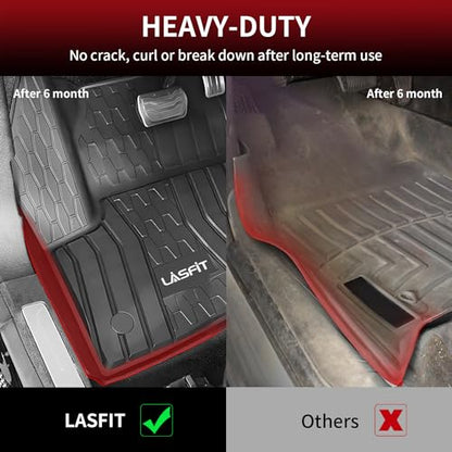 LASFIT Floor Mats Fit for Lincoln MKC 2019 2018 2017 2016 2015 TPE All Weather Floor Liners Custom Fit Car Mats 2015-2019 Accessories, 1st and 2nd Rows Floor Mats - Black - size: 30*22*5