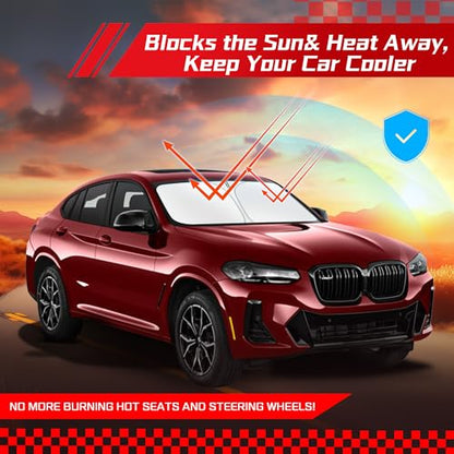 ARISMOTOR Windshield Sun Shade for BMW X4 2019-2025, Custom Fit Foldable Front Window Sunshade Sun Visor Protector, Block UV Rays Keep Your Car Cooler - size: for BMW X4 2019-2025