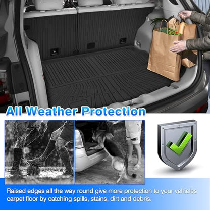 Cartist Cargo Mat for Jeep Compass 2017-2025 2026, All Weather Cargo Mat for Compass Accessories, Heavy Duty Trunk Mat with Backrest Mat, Car Accessories - size: 1)Jeep Compass 17-26