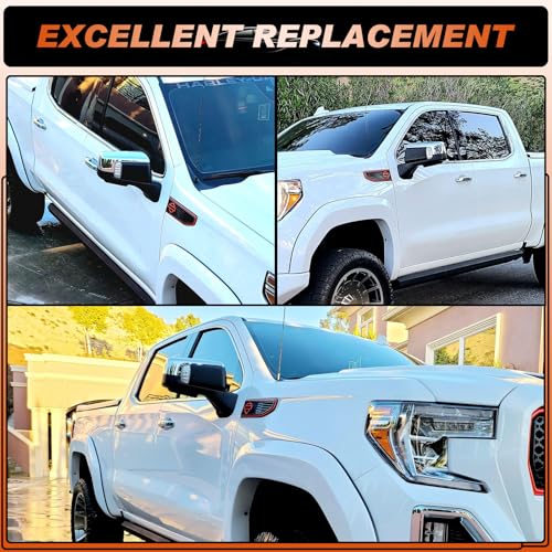 Chrome Mirror Cap Cover Trim Left Driver Side & Right Passenger Side Rearview Side Mirror Covers Fit for Chevy Silverado 1500 GMC Sierra 1500 2019 2020 2021 2022 2023 2024 2025-1 Pair - size: Fit for Chevy Silverado 1500 2019-2025-Chrome