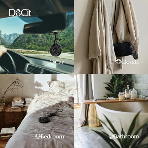 Car Air Freshener Hanging, Refillable Essential Oil Diffuser with 7 Beads + 14 Refills, Long Lasting 40-50 Days Odor Eliminator, Aromatherapy for New Car, Home, Men & Women - Blackcurrant