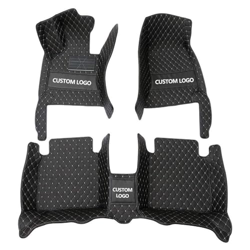 Custom Floor Mats for Cars，Luxury Full Coverage All Weather Car Floor Mats，Leather Car Mat Set ， Floor Mats for 99% of Cars, Trucks & SUVs (Black Rice) - color: Black rice