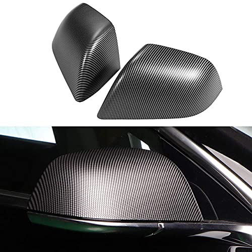 Side Mirror Cover for Tesla Car Exterior Accessories ABS Plastic Outside Cap (Pack of 2)(Model S 2016-2020 Imitation Carbon Fiber Matte) - color: Imitation Carbon Fiber Matte, size: Model S 2016-2020