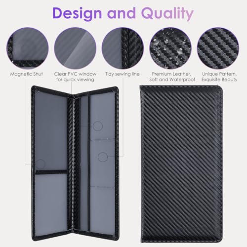 Car Registration and Insurance Holder，Colour Patterns Men Women Car License Document Registration and Insurance Card Holder - color: Black