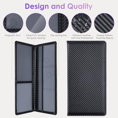 Car Registration and Insurance Holder，Colour Patterns Men Women Car License Document Registration and Insurance Card Holder - color: Black