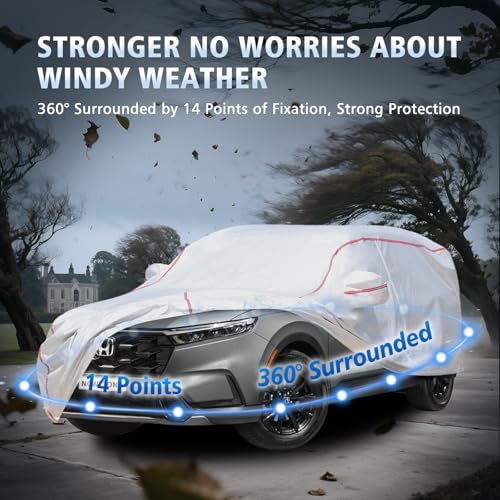Car Cover Waterproof All Weather for Honda CRV 1996-2025,All-Around Fastening and 4 Upgrades, 30s Quick-Install for Car Cover - size: 2（CRV）