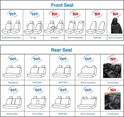 AOOG Leather Car Seat Covers Universal fit Most Sedans SUV Trucks (Front Seat, Beige) - color: BEIGE, size: FRONT PAIR