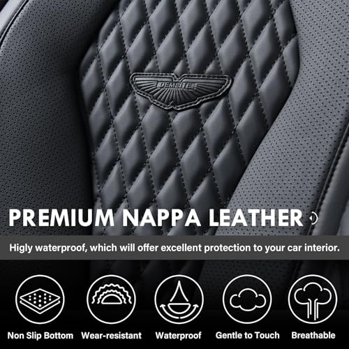 Coverado Car Seat Covers Full Set, Black Seat Covers, Automotive Car Seat Cover, Car Seat Cushion, Car Seat Covers Front Seats Back Seat Covers, Car Seat Protector Universal Fit Most Cars - color: Gray/Black, size: FrontPair