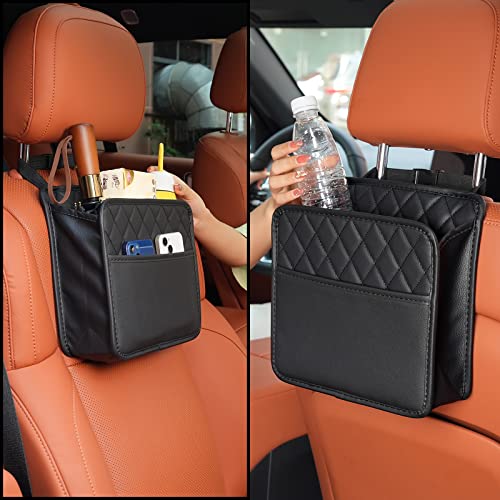 FrgKbTm Car Seat Back Hanging Bag Car Document Holder Multi-Pocket Bottle Bag Storage Box Organizer Travel Tidy Pouch Pocket Kids - color: Black A
