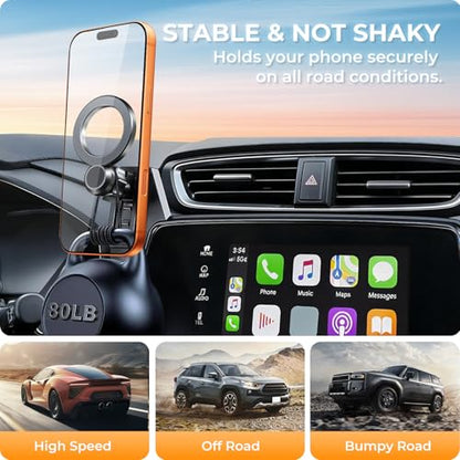 Car Phone Holder for Honda CRV CR-V 2022 2021 2020 2019 2018 2017 (Only for 5/7-Inch Screen) 360° Rotation Magnetic Cell Phone Mount, Compatible with Magsafe, Does Not Affect Air Vent - style: Fit for 2017-2022 CRV, 5/7-Inch