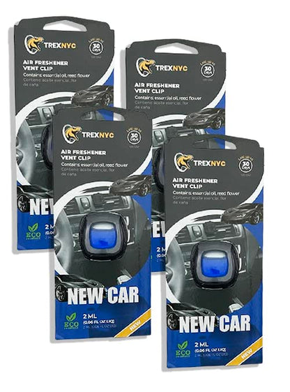 Car Air Fresheners Vent Clips, Essential Odor Eliminator, Perfect Scented Accessories, Long Lasting Fragrance up to 30 Days, 0.07 FL.OZ (New Car, 4 Packs) - size: 4 Packs