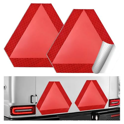 2 PCS Slow Moving Vehicle Sign, 7 x 8.1 Inch Diamond Grade Reflective Decals Car Triangle Safety Signs, Waterproof Vinyl Slow Moving Stickers for Golf Cart Tractor UTV - color: 2 Pcs