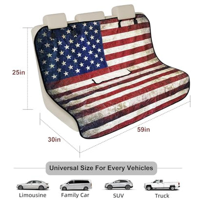 Back Seat Cover for Car Trucks Van SUV, Waterproof Rear Bench Towel Seat Covers for Dogs and Kids, Non-Slip Automotive Backseat Protector, Machine Washable (Bench Flag) - color: Bench Flag