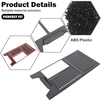 for Hummer EV Accessories Center Console Gear Shift Panel Cover Trim Frame for Hummer EV SUV Truck 2022-2024 2025 Gear Shift Control Anti-Scratch Panel Decorative Sticker (Carbon Fibre Pattern )