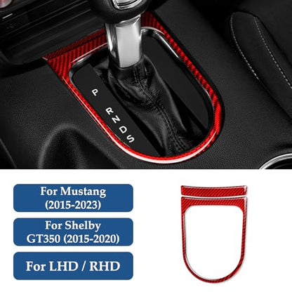 Car Gear Frame Panel Sticker Carbon Fiber Decal for Ford Mustang 2015 2016 2017 2018 2019 2020 2021 2022 2023 Accessories - color: Gear Frame Panel