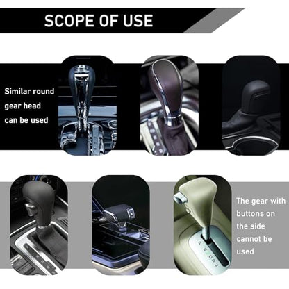 2 PCS/Set Car Gear Shift Knob Cover & Car Handbrake Cover, Anti-Slip Car Gear Shift Handle, Handbrake Cover Gear Cover Set, Universal for Most Cars (Black) - color: Black