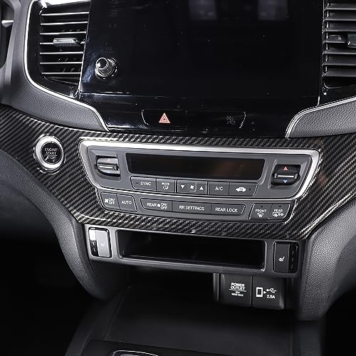 Dashboard Panel Cover for Honda Pilot 2016-2022/ Ridgeline 2016-2020/ Passport 2019-2025 Accessories, Center Console Instrument Panel Trim Strip, Dash Upper Center Panel Trim Bezel, ABS (Carbon Fiber) - color: Carbon Fiber