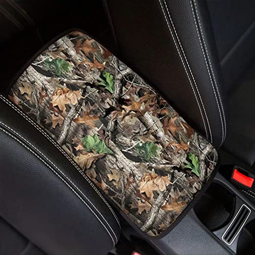 Dreaweet Camo Hunting Car Console Armrest Cover, Neoprene Center Console Pad Covers Cushion Soft Car Arm Rest Box Cover Protector Auto Accessories for Women Men - color: Camo Hunting Forest