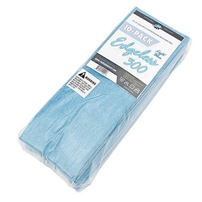 The Rag Company - Edgeless 300 - Microfiber Detailing Towels, Perfect for Removing Polishes, Sealants, and Glaze; Great for Interior Cleaning and Dirty Jobs; 300GSM, 16in x 16in, Light Blue (10-Pack) - color: Light Blue